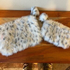 Pottery Barn Teen Faux Fur multi purpose bag Set - Gray